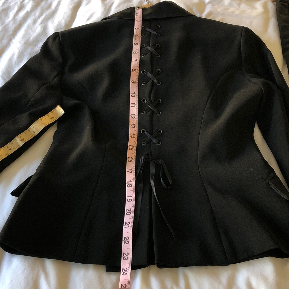 2pc Suit BESTINI PARIS Back To The Office Ready! Tuxedo like lace-up back! Black - Picture 15 of 17